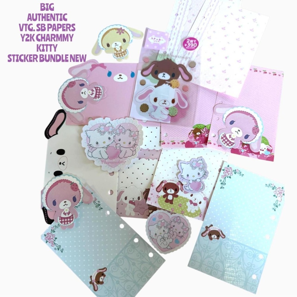 BIG VINTAGE AUTHENTIC SUGARBUNNIES PAPERS STICKER BUNDLE NEW